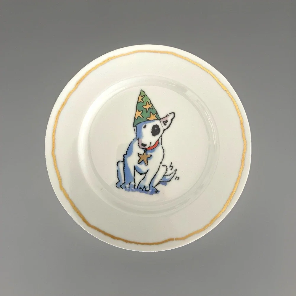 Williams Sonoma Trouble! Bull Terrier 6 Plates 8